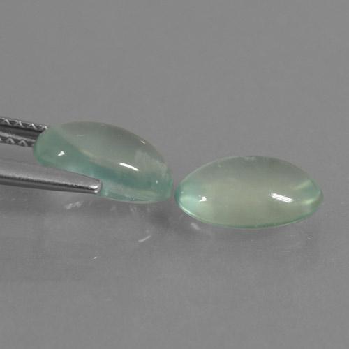Prehnite Gemstones in 9.6 x 6.4 mm Size for Sale, Prehnite Stones in Light Mint Green Color
