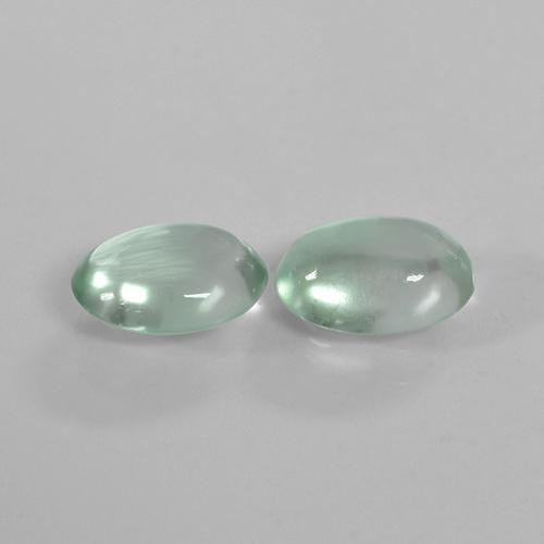 Light Sea Green Prehnite Gem - 1.4ct Oval Cabochon (ID: 458909)