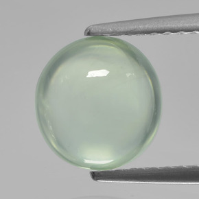 Very Light Sage Green Prehnite Gem - 2.3ct Oval Cabochon (ID: 458942)