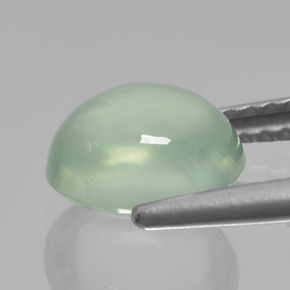 Prehnite Gemstone in 8.2 x 7.8 mm Size for Sale, Prehnite Stone in Very Light Sage Green Color