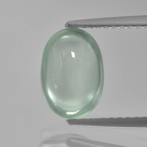 Light Sea Green Prehnite Gem - 2.4ct Oval Cabochon (ID: 458983)