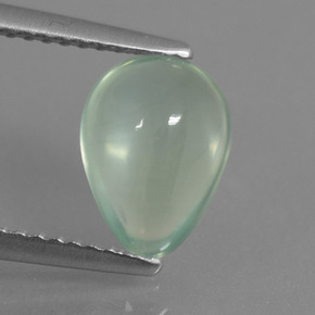 1.70 ct Green Prehnite Gemstone, Prehnite Gem in Pear Cabochon Shape for Sale.