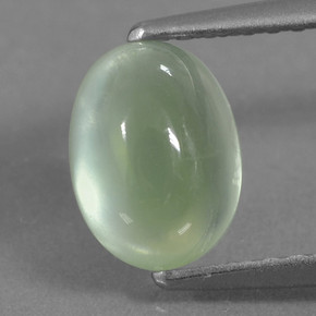 1.72 ct Green Prehnite Gemstone, Prehnite Gem in Oval Cabochon Shape for Sale.