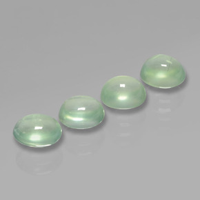 4.70 ctw Green Prehnite Stones, Natural Prehnite in Oval Cabochon Shape for Sale