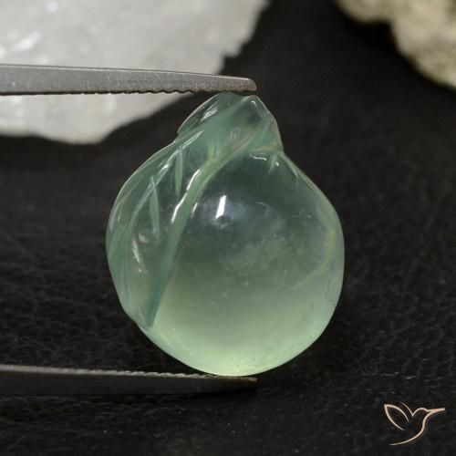 17.83 ct Green Prehnite Stone, Natural Prehnite in Carved Fruit Shape for Sale