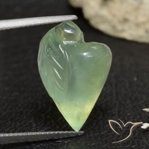 14.97 ct Green Prehnite Stone, Natural Prehnite in Carved Fruit Shape for Sale