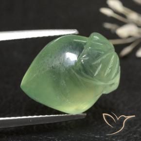 13.18 ct Green Prehnite Stone, Natural Prehnite in Carved Fruit Shape for Sale