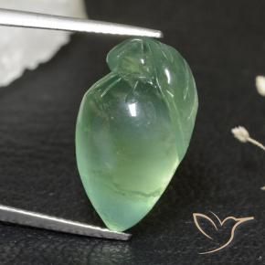 17.47 ct Green Prehnite Stone, Natural Prehnite in Carved Fruit Shape for Sale