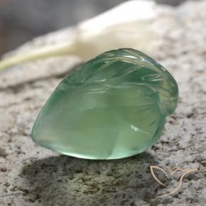 15.69 ct Green Prehnite Stone, Natural Prehnite in Carved Fruit Shape for Sale