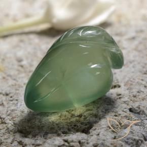 14.60 ct Green Prehnite Stone, Natural Prehnite in Carved Fruit Shape for Sale