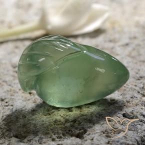 Prehnite Gemstone in 18.4 x 11.8 mm Size for Sale, Prehnite Stone in Earthy Green Color