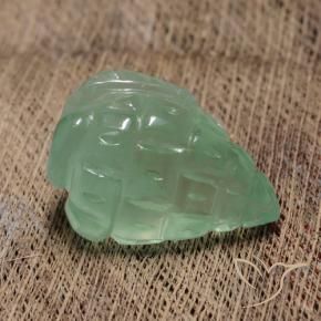 24.98 ct Green Prehnite Stone, Natural Prehnite in Carved Fruit Shape for Sale