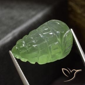 22.56 ct Green Prehnite Stone, Natural Prehnite in Carved Fruit Shape for Sale