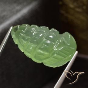 Prehnite Gemstone in 22.6 x 14.6 mm Size for Sale, Prehnite Stone in Medium-Light Green Color