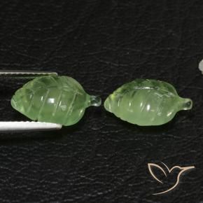 Prehnite Gemstones in 13.4 x 9.4 mm Size for Sale, Prehnite Stones in Medium Green Color