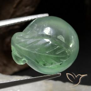 22.65 ct Green Prehnite Stone, Natural Prehnite in Carved Fruit Shape for Sale