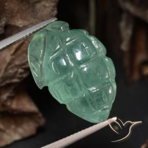 19.26 ct Green Prehnite Stone, Natural Prehnite in Carved Fruit Shape for Sale