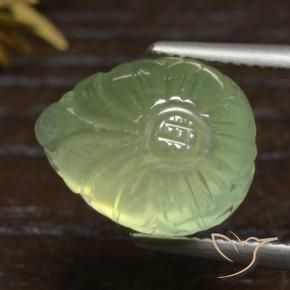 10.20 ct Green Prehnite Stone, Natural Prehnite in Carved Pear Cabochon Shape for Sale