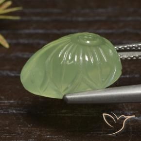 Prehnite Gemstone in 15.2 x 11.8 mm Size for Sale, Prehnite Stone in Yellow Green Color