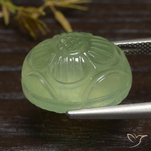 Prehnite Gemstone in 17.8 x 13.6 mm Size for Sale, Prehnite Stone in Yellow Green Color
