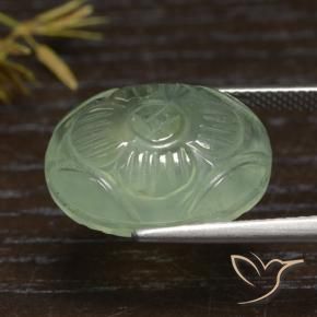 Prehnite Gemstone in 18 x 13 mm (calibrated) Size for Sale, Prehnite Stone in Warm Green Color
