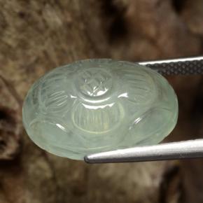 Prehnite Gemstone in 16.8 x 12 mm Size for Sale, Prehnite Stone in Very Light Green Color