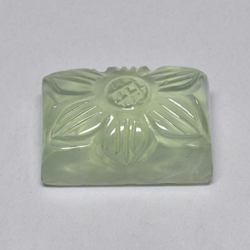 Pale Pear Green Prehnite Gem - 10ct Carved Flower (ID: 475102)