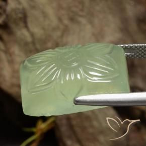 Prehnite Gemstone in 18.8 x 11.7 mm Size for Sale, Prehnite Stone in Light Green Color