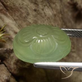 Prehnite Gemstone in 16 x 12 mm (calibrated) Size for Sale, Prehnite Stone in Yellow Green Color