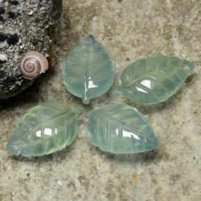 23.65 ctw Green Prehnite Stones, Natural Prehnite in Fantasy Carved Leaf Shape for Sale