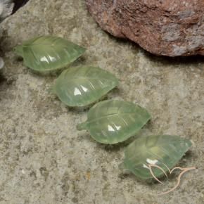 Prehnite Gemstones in 16.3 x 10.8 mm Size for Sale, Prehnite Stones in Yellow Green Color