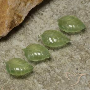 Prehnite Gemstones in 16.6 x 11 mm Size for Sale, Prehnite Stones in Lime Green Color