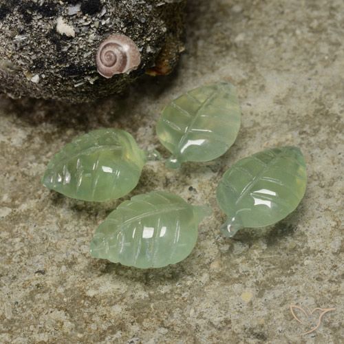 17.67ctw Natural Pale Lime Green Prehnite, Flower Cut, Transparent