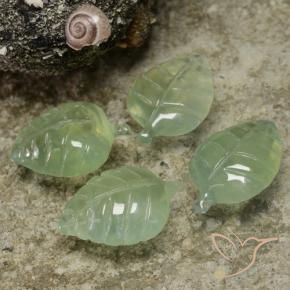 17.67 ctw Green Prehnite Stones, Natural Prehnite in Fantasy Carved Leaf Shape for Sale