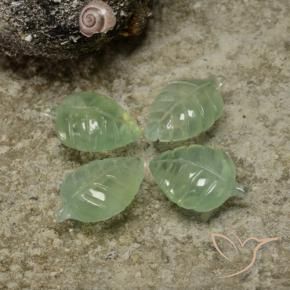 Prehnite Gemstones in 15 x 10 mm (calibrated) Size for Sale, Prehnite Stones in Pale Lime Green Color