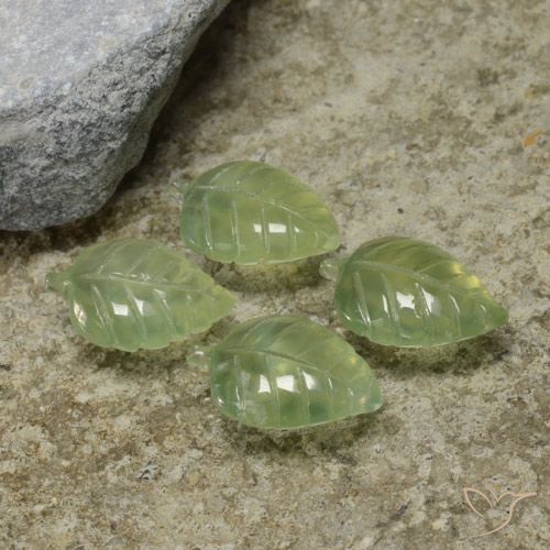 16.96ctw Natural Pear Green Prehnite, Flower Cut, Transparent