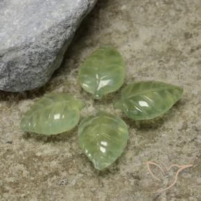 Prehnite Gemstones in 14.3 x 9.7 mm Size for Sale, Prehnite Stones in Pear Green Color