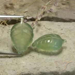 Prehnite Gemstones in 19.7 x 12.6 mm Size for Sale, Prehnite Stones in Warm Green Color