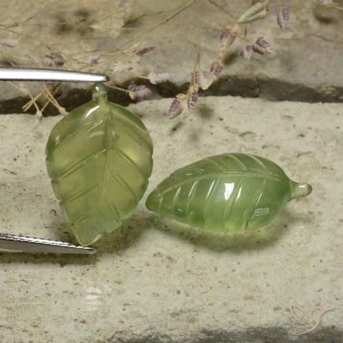 17.34ctw Natural Medium Green Prehnite, Fancy, Translucent