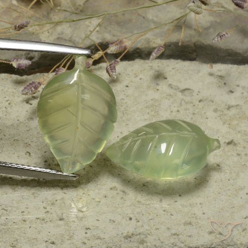 13.18ctw Natural Pale Pear Green Prehnite, Flower Cut, Translucent