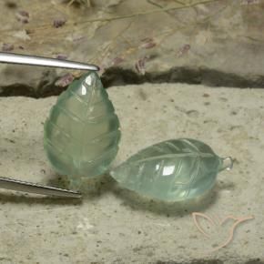 Prehnite Gemstones in 18.8 x 11.9 mm Size for Sale, Prehnite Stones in Very Light Green Color