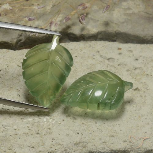 17.42ctw Natural Medium Green Prehnite, Flower Cut, Translucent