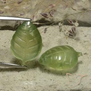 Prehnite Gemstones in 19.3 x 13.3 mm Size for Sale, Prehnite Stones in Warm Green Color