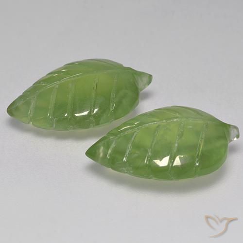 Prehnite Gemstones in 17.5 x 11.8 mm Size for Sale, Prehnite Stones in Yellowish Green Color