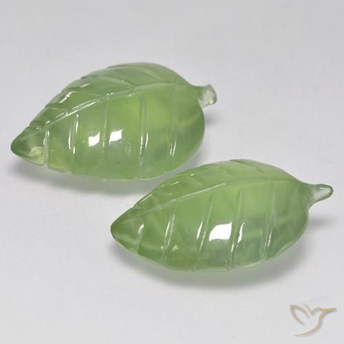 Prehnite Gemstones in 16 x 12 mm (calibrated) Size for Sale, Prehnite Stones in Warm Green Color