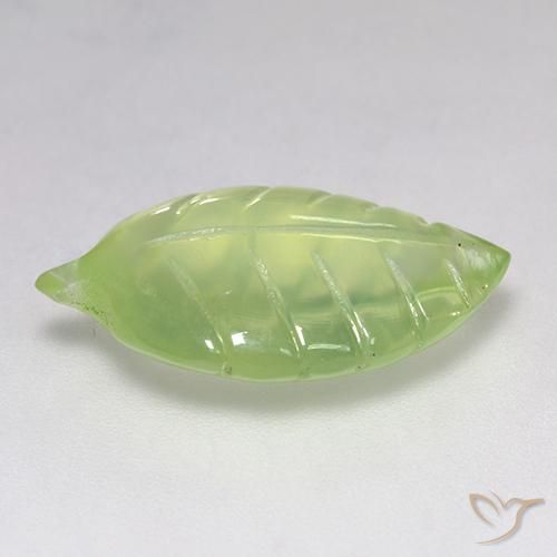 Prehnite Gemstone in 18.6 x 11.9 mm Size for Sale, Prehnite Stone in Lime Green Color