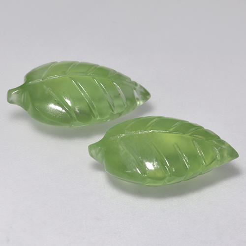 Prehnite Gemstones in 16.3 x 11 mm Size for Sale, Prehnite Stones in Lime Green Color