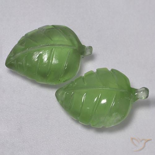 Prehnite Gemstones in 14 x 10 mm Size for Sale, Prehnite Stones in Medium Green Color