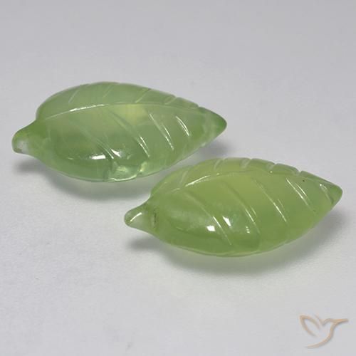 Prehnite Gemstones in 15.5 x 10.6 mm Size for Sale, Prehnite Stones in Pear Green Color