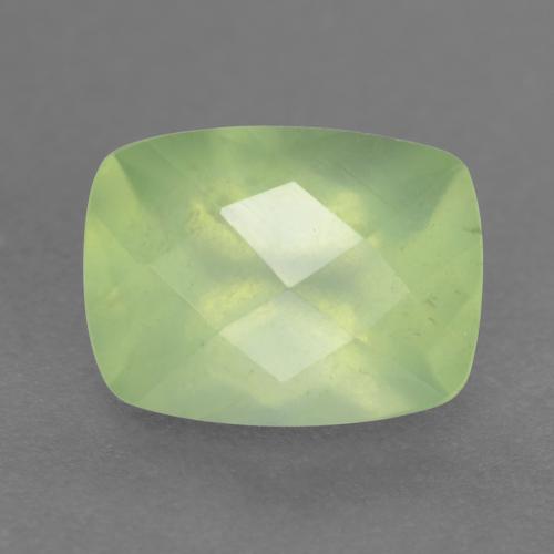 Medium Green Prehnite Gem - 1.5ct Cushion Checkerboard (ID: 547605)
